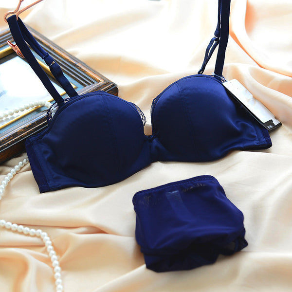 French Brand Women Underwear Set Push Up Lingerie Set Lace Bra Brief Sets Large Size Sexy Lingerie Set Cup C D Bras 6 Colors