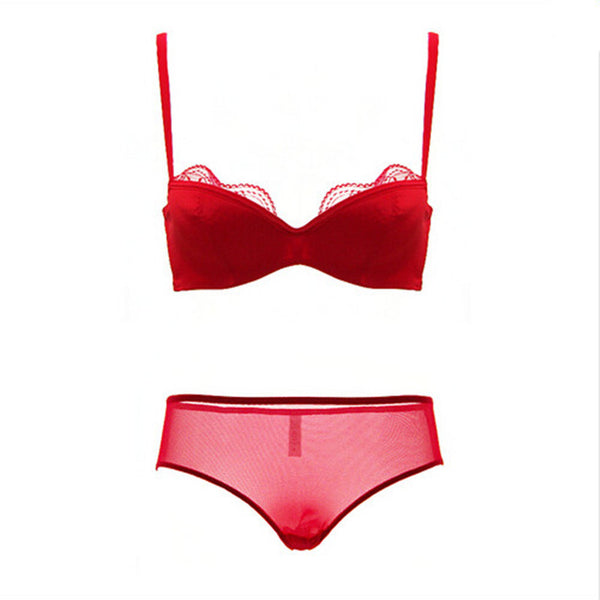 French Brand Women Underwear Set Push Up Lingerie Set Lace Bra Brief Sets Large Size Sexy Lingerie Set Cup C D Bras 6 Colors