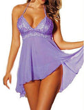 SEXY Sheer Purple Babydoll Lingerie Nighty Plus Size AU