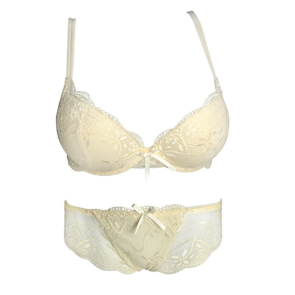 Sexy Women Bra Set Deep V Lace Underwire Bras Push Up Solid 32A-38C Lingerie Outfit Bra