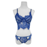 Women's Plus Size Erotic Lingerie Set Sexy Lace Corset Lace Vest Top Bra+ G-string Underwear Perspective Sexy Lingerie Sleepwear