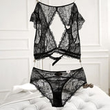 NEW Arrival Sexy See-through Lace Floral Bra Bkini Set Women Underwear Lingerie