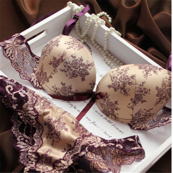 Brand New 2016 French Romantic Brand Lace Bra Sets Sexy Women Underwear Set Push Up BC Bra and Panty Set seamless lingerie set
